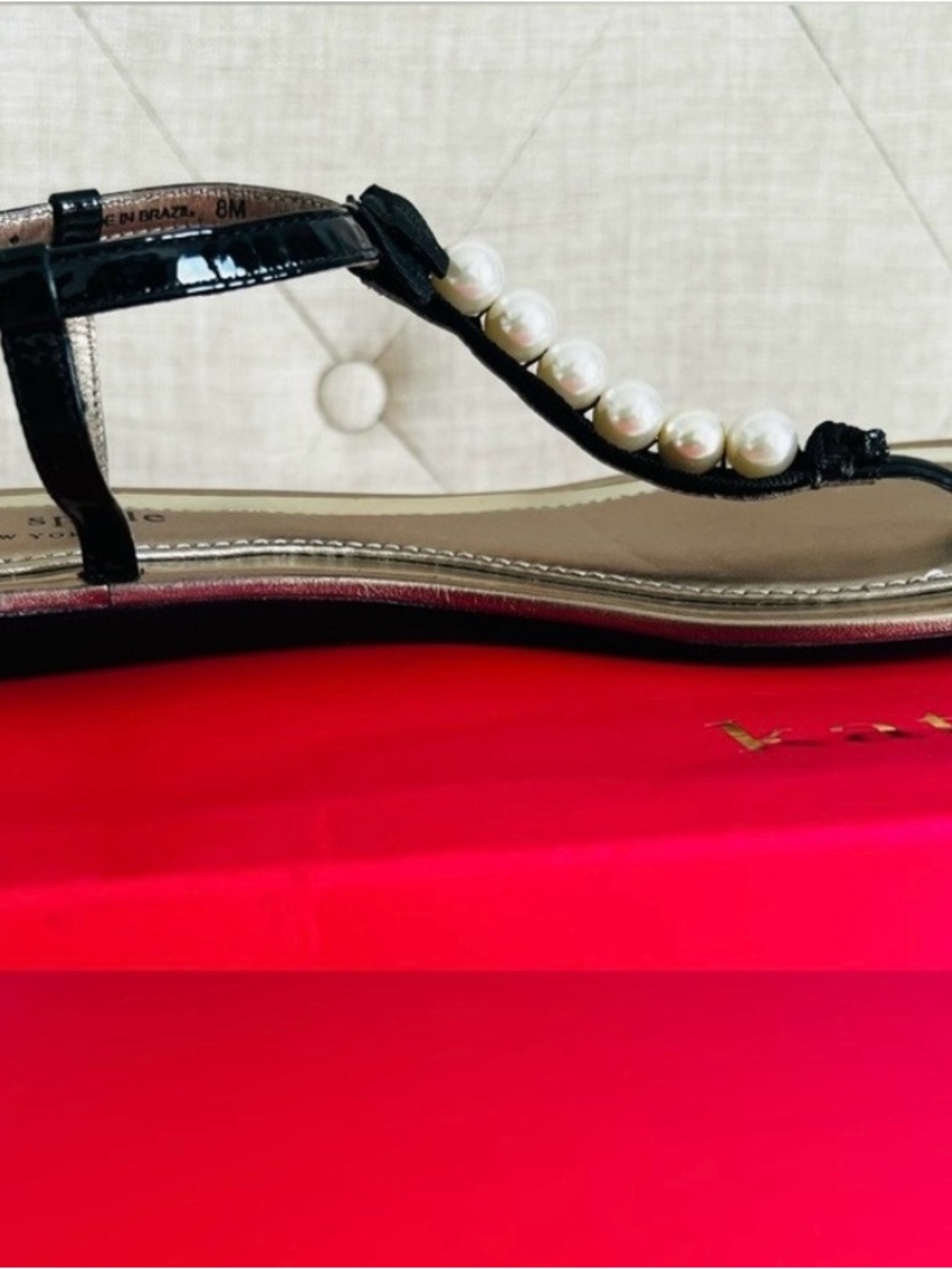 Kate Spade faux pearl with bow Sandals - Picture 7 of 10